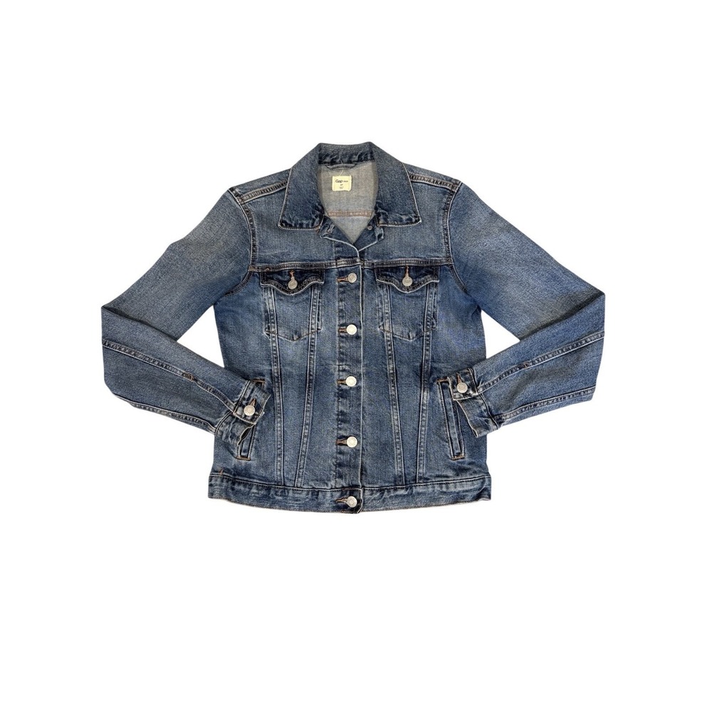 GAP 1969 Denim Jacket Woman's Size S Icon Style Blue Medium Wash 100% Cotton